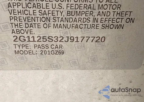 2018 Chevrolet Impala 2Lz from USA, damaged, VIN 2G1125S32J9177720